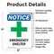 Signmission Emergency Shelter Sign With Symbol, 5 in W x Rectangle, Vinyl Decal OS-2PACK-NS-D-57-V-11896 - alternate 4